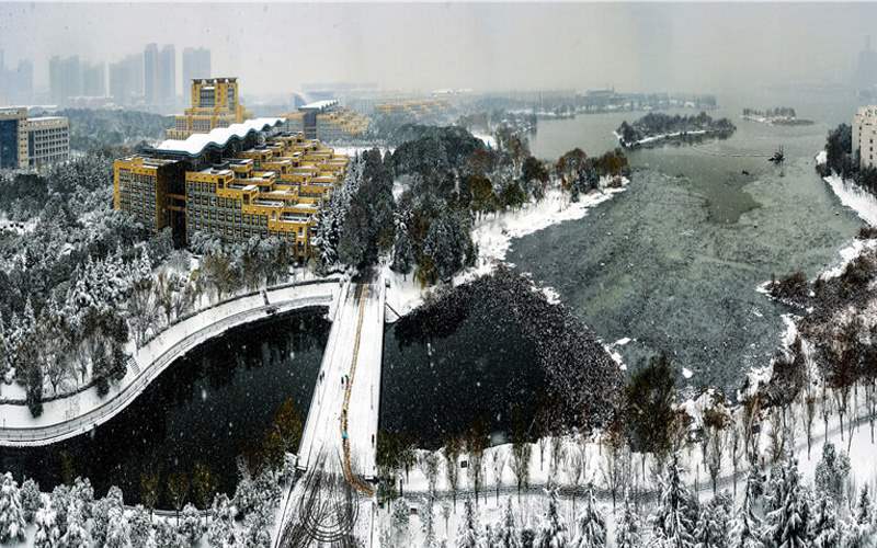 江汉大学雪景